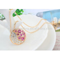 2015 New Arrived Crystal Silver Plated Chain Pendan Necklace For Women